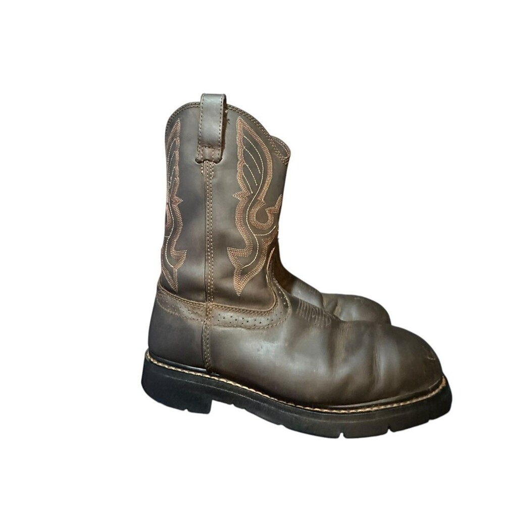 Cody James Men's Waterproof Pull-On Safety Toe Size 11 D Western Cowboy Brown